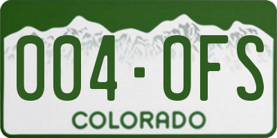 CO license plate 004OFS