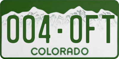 CO license plate 004OFT