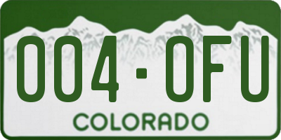 CO license plate 004OFU
