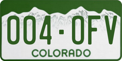 CO license plate 004OFV