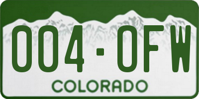 CO license plate 004OFW
