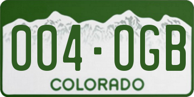 CO license plate 004OGB