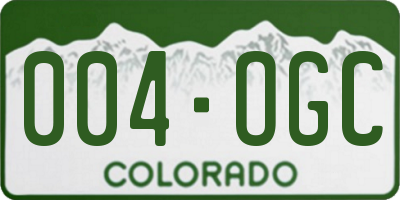 CO license plate 004OGC