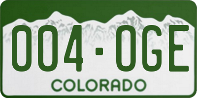 CO license plate 004OGE