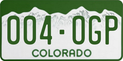 CO license plate 004OGP