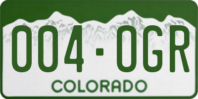 CO license plate 004OGR