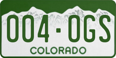 CO license plate 004OGS