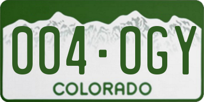 CO license plate 004OGY