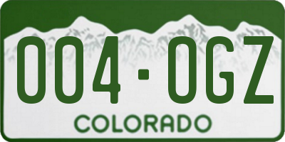 CO license plate 004OGZ