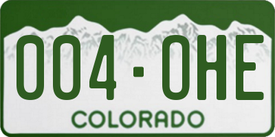 CO license plate 004OHE