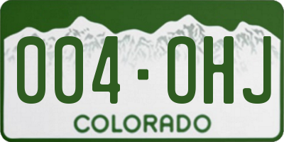 CO license plate 004OHJ