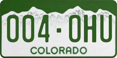 CO license plate 004OHU