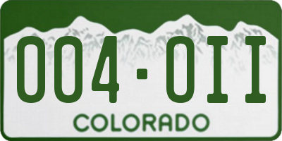 CO license plate 004OII
