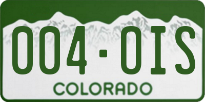 CO license plate 004OIS