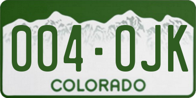 CO license plate 004OJK