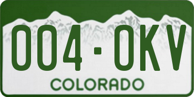 CO license plate 004OKV