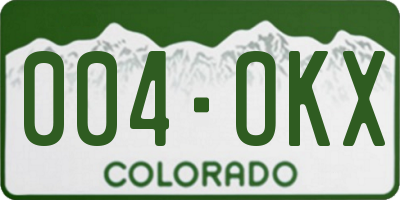 CO license plate 004OKX