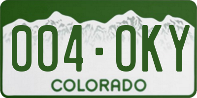CO license plate 004OKY