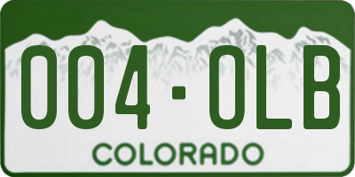 CO license plate 004OLB