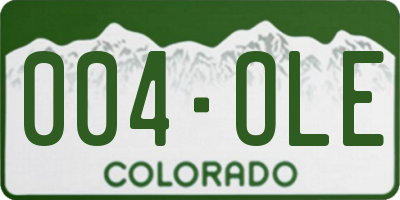 CO license plate 004OLE