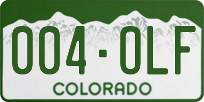 CO license plate 004OLF