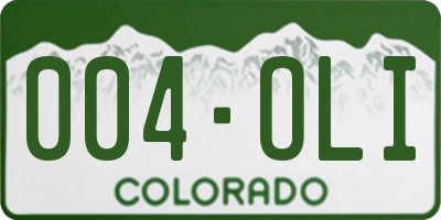 CO license plate 004OLI