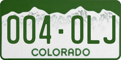CO license plate 004OLJ