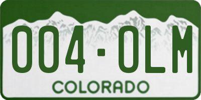 CO license plate 004OLM
