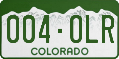 CO license plate 004OLR