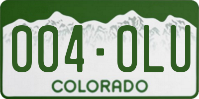 CO license plate 004OLU
