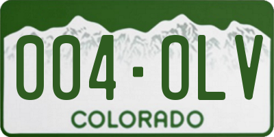 CO license plate 004OLV