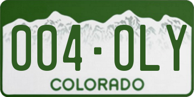 CO license plate 004OLY