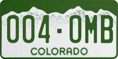 CO license plate 004OMB