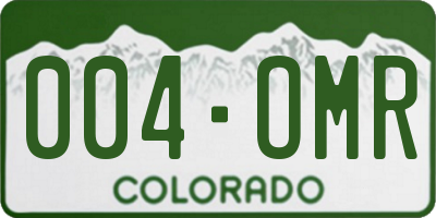 CO license plate 004OMR