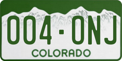 CO license plate 004ONJ