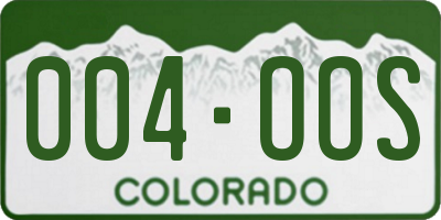 CO license plate 004OOS