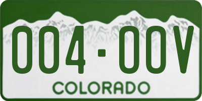 CO license plate 004OOV