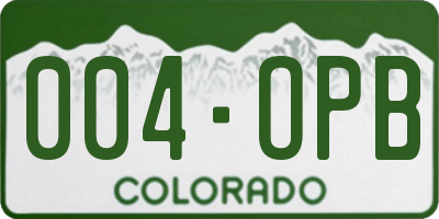 CO license plate 004OPB