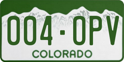 CO license plate 004OPV