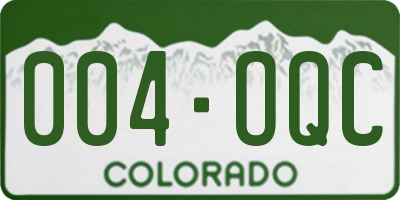 CO license plate 004OQC