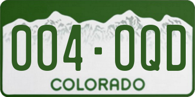 CO license plate 004OQD