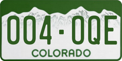 CO license plate 004OQE