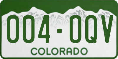 CO license plate 004OQV