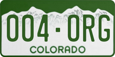 CO license plate 004ORG