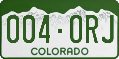 CO license plate 004ORJ