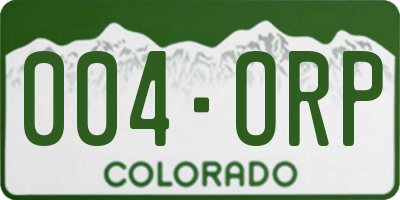 CO license plate 004ORP