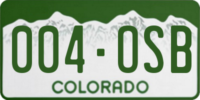 CO license plate 004OSB