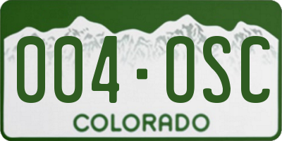 CO license plate 004OSC