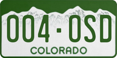 CO license plate 004OSD
