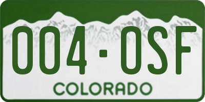 CO license plate 004OSF